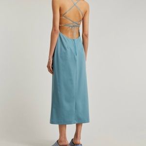 Teresa Chain Cross-back Dress in Blue